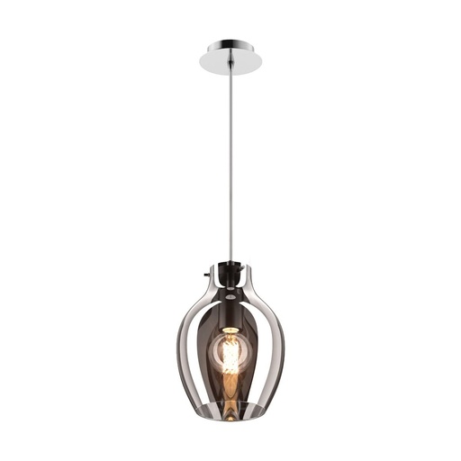 [003064-011110] PENDANT BRESSO P19066A-D18 1XE27 CHROME/SMOKY GLASS.