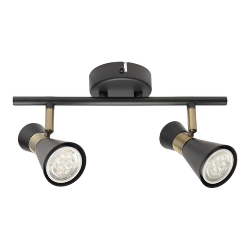 [DE-0172-NEG]  Spotlights series Eufo Double GU10 Black Gold