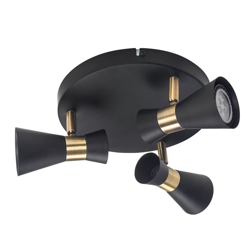 [DE-0173-NEG]  Ceiling fixture Eufo Triplex GU10 8W Black Gold