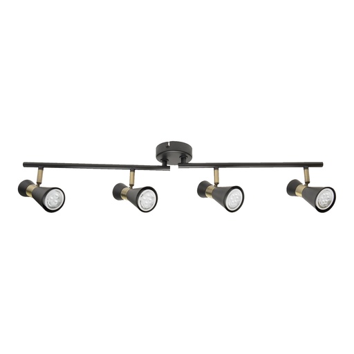 [DE-0174-NEG]  Ceiling fixture Eufo 4 Bodies GU10 8W Black Gold