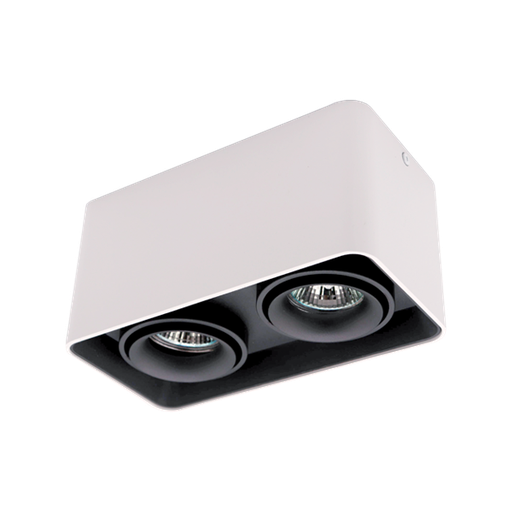 [92DL044S2/BLWH] DL-044 SQUARE DOUBLE DOWNLIGHT SURFACE MOUNTED BLACK/WHITE