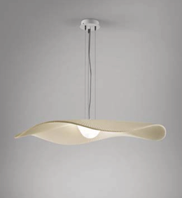 [33801215053] Mediterrània S/105 23Watt IP20 Dimmable Triac - White Canopy  Cream Translucent Ribbon Shade