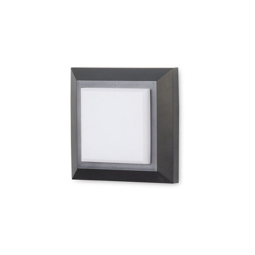 [PX-0129-NEG] WALL FIXTURE IP65 GROVE DIFFUSER SQUARE LED 2W 4000K BLACK 172LM