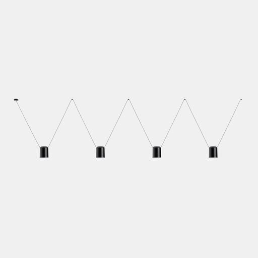 [00-7402-05-05] Pendant Attic Quadruple Rectangular Shape E27 92W Metallic black