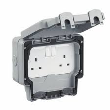 Twin Water Proof Socket Switched