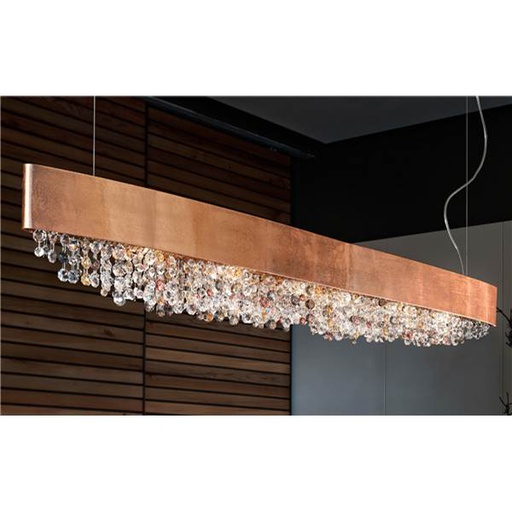 [OLAS/6/OV/160/F03/L] Masiero Ola S6 OV 160 Oval LED Pendant with Colored Glass