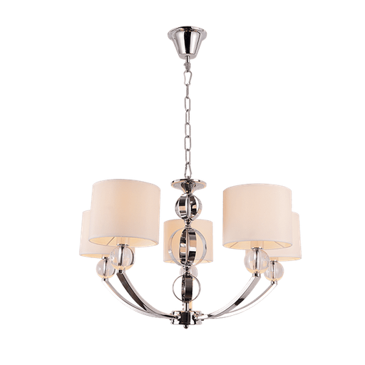 [955MAYA5] MAYA CHANDELIER 5XE27 CHROME D600XH400mm