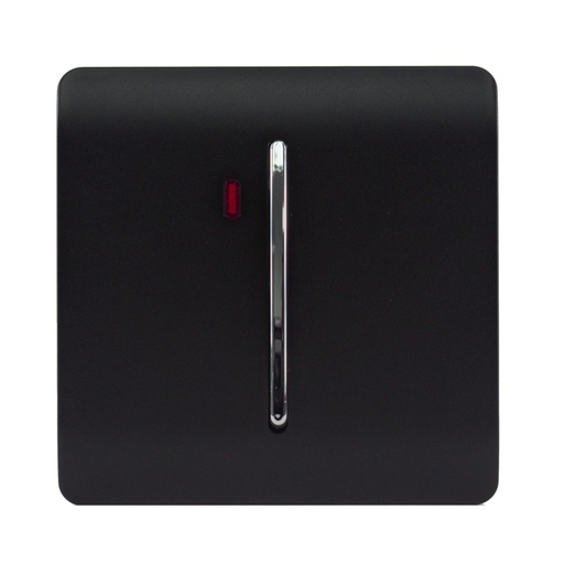 [ART-WHS2MBK] Trendi Artistic Modern Screwless 45 Amp Heavy Duty Switch & Neon Insert Matt Black