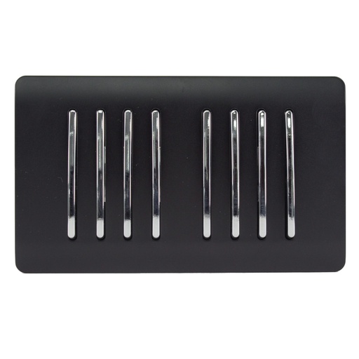 [ART-SS88MBK] Trendi Switch 8 Gang 2 Way Double Plate Light Switch Matt Black