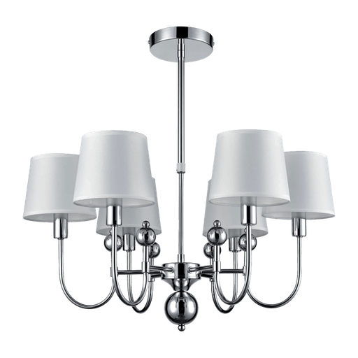 [955CARMEN6] CARMEN CHANDELIER 6xE27 WHITE/CHROME