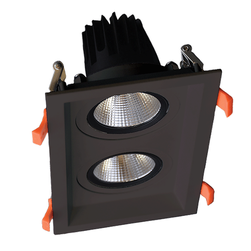 [92DL82F6040/BL] DOUBLE LED MOVABLE SPOT LIGHT 2X30W 230V 4000K BLACK