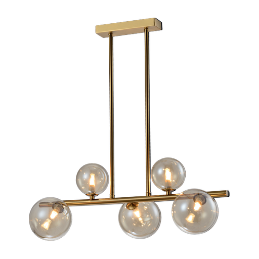 [955OLENA5H/GD] OLENA CHANDELIER 5xG9  HORIZONTAL GOLD