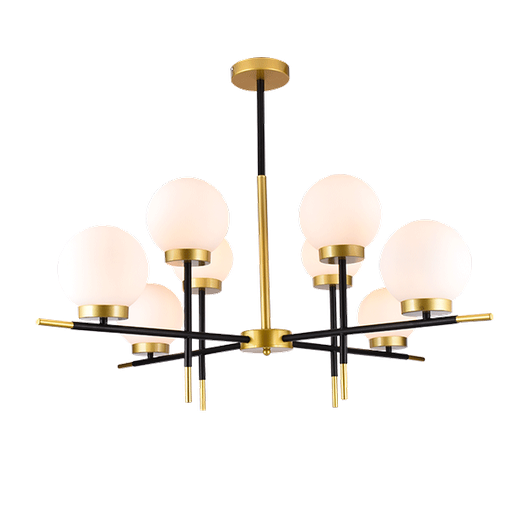[955JULIET8] JULIET CHANDELIER 8XE27 BLACK/GOLD