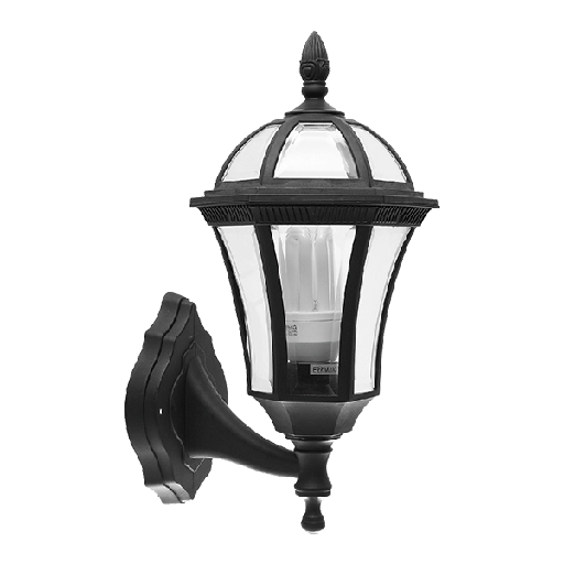 [96516WU/BL] STEVEN LANTERN UPWARD 1XE27 BLACK IP44