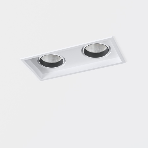 [90-A095-H2-OS] Downlight Totem Double ø80 70 LED warm-white 3000K CRI 90 ON-OFF Textured white IN IP20 / OUT IP23 6560lm