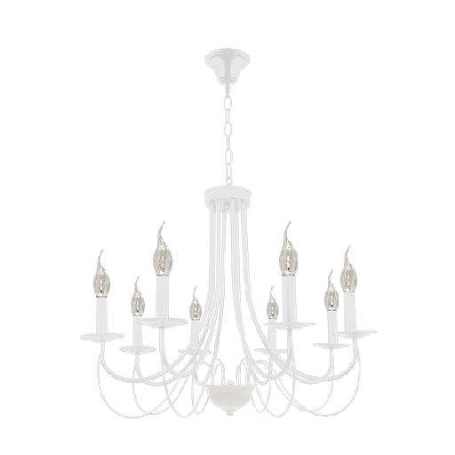[955ANGELA8/WH] ANGELA CHANDELIER 8XE14 WHITE
