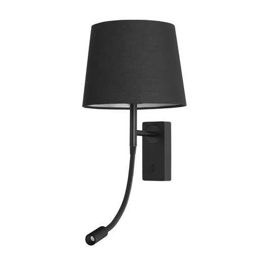 [DE-0115-NEG] Wall fixture IP20 JANET LED E27 18.4 LED warm-white 3000K ON-OFF Black 184