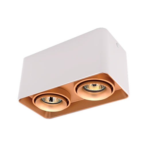 [92DL044S2/GDWH] DL-044 SQUARE DOUBLE DOWNLIGHT SURFACE GOLD/WHITE